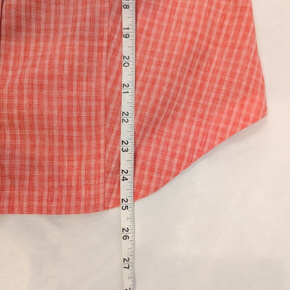 Columbia | GRT Sleeveless Button Down Camp Shirt in Pink Coral Plaid | Medium - Picture 8 of 9